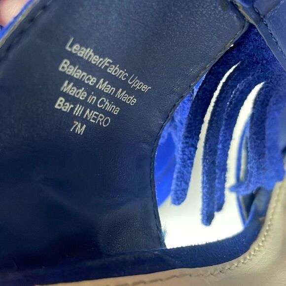 Cobalt Blue Suede Fringe Slingback Platform Sandals 7 - Picture 6 of 13